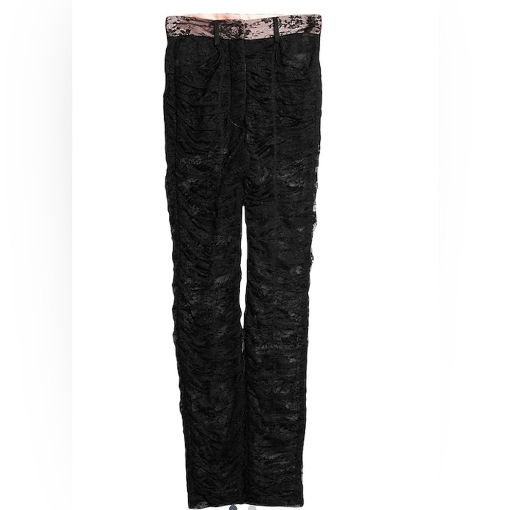 Dolce & Gabbana Black High Waisted Casual Lace Pants, New With Tag. Size 38 IT.